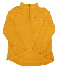 Pomerančové melírované funkční sportovní mikinotriko s logem Nike