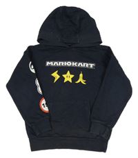 Tmavomodrá mikina s Máriem a kapsou a kapucí