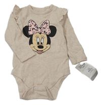Nové - světlebéžové melírované body s Minnie a volánky PRIMARK