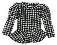Krémovo-černé kostkované triko Shein 