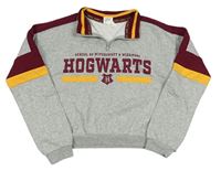 Šedo-vínovo-okrová crop mikina s nápisem - Harry Potter H&M