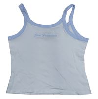 Bílý žebrovaný crop top s nápisem zn. H&M