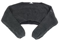 Tmavošedý žebrovaný crop svetr Primark