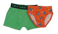 2set - Zelené boxerky + červené slipy se sanitkami