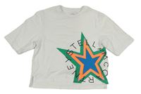 Bílé oversize tričko s hvězdou Stella McCartney