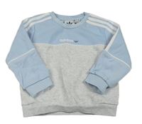 Světlešedo-světlemodrá mikina s logem Adidas