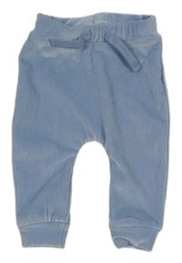 Světlemodré žebrované plyšové tepláky zn. Nutmeg