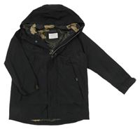 Černá šusťáková jarní bunda s kapucí Zara