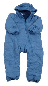 Modrá šusťáková zimní kombinéza s kapucí Ergee