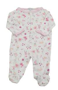 Bílý květovaný overal s králíky