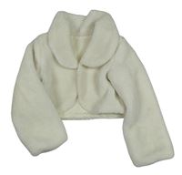 Smetanové kožešinové podšité bolerko