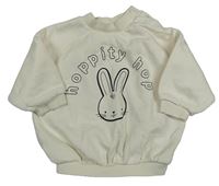 Smetanová oversize mikina s králíkem a nápisem George