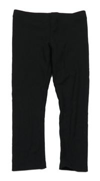 Černé žebrované legíny H&M