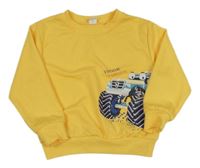 Žlutá lehká mikina s monster truckem Shein