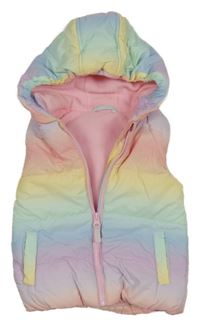 Duhová šusťáková zateplená vesta s kapucí Dunnes
