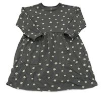 Tmavošedé květované teplákové šaty Nutmeg