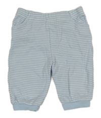 Světlemodro-bílé pruhované tepláky