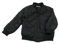 Černý prošívaný šusťákový zateplený bomber Shein