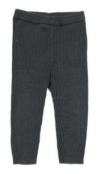 Tmavošedé žebrované pletené tepláky George