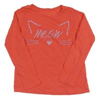 Jahodové triko s kočkou Esprit