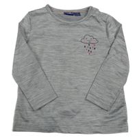 Šedé melírované sportovní triko s mrakem Lupilu