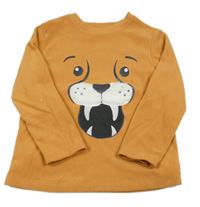 Hnědá fleecová pyžamová mikina s čumákem