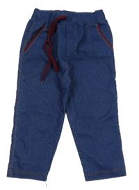 Tmavomodré teplákové rifle