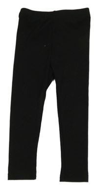 Černé žebrované legíny Shein