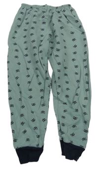 Zelenošedé pyžamové kalhoty s mývaly Petit Bateau