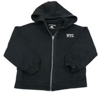 Černá propínací mikina s nápisem a kapucí F&F