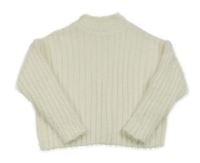 Smetanový žebrovaný chlupatý svetr Next