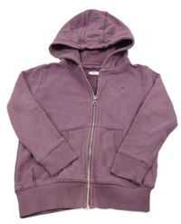 Vínová propínací mikina s výšivkou a kapucí Next