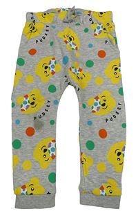 Šedé melírované puntíkaté tepláky s Pudseym George