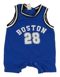 Modrý kraťasový overal s číslem Shein