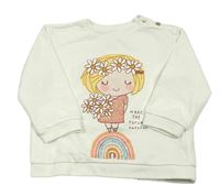 Smetanová mikina s dívkou a duhou Sfera