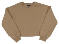 Hnědá crop mikina New Look