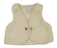 Krémová huňatá podšitá vesta Tommy Bahama