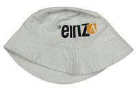 Bílý plátěný klobouk s nápisem