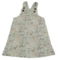 Smetanové květované teplákové laclové šaty s králíky