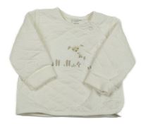 Smetanová prošívaná propínací mikina s ovcem Primark