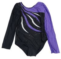 Černo-fialové cvičební body s kamínky