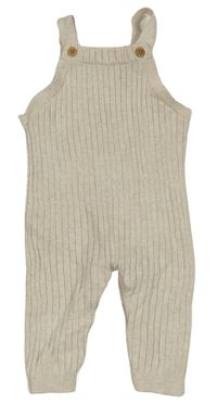 Béžové žebrované pletené laclové tepláky F&F