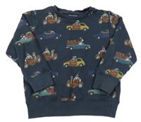 Tmavomodrá mikina s auty se psy Next