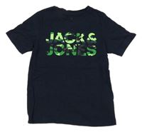 Tmavomodré tričko s nápisem Jack & Jones