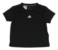 Černé sportovní funkční tričko s logem Adidas