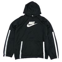 Černá sportovní mikina s logem a kapucí Nike