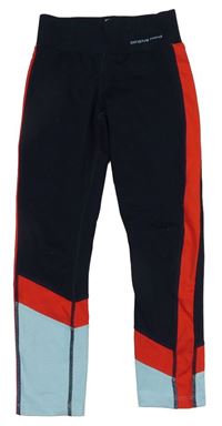 Tmaovmodro-červeno-modré sportovní legíny TCM
