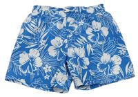 Modro-bílé květované plážové kraťasy H&M
