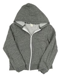 Šedá melírovaná propínací mikina s kapucí H&M