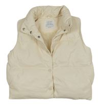 Smetanová koženková zateplená vesta Primark